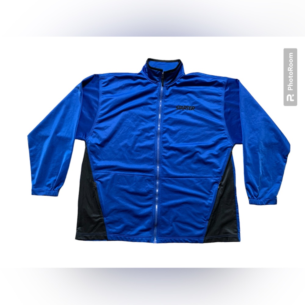 Starter Mens Zip Up Jersey Track Jacket Royal Blue Black 2XLT STM1095BXL